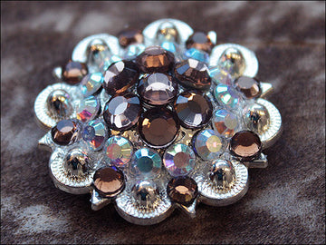 Brown Ab Crystals Berry Headstall Saddle Tack Bling Hilason